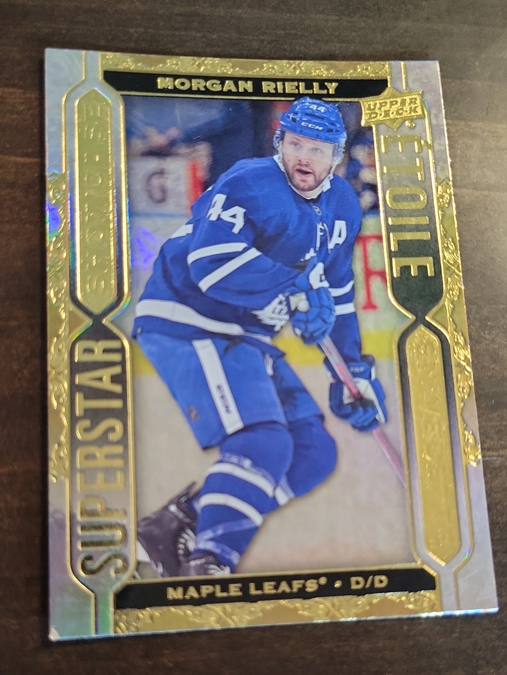 Morgan Rielly Upper Deck Gold SuperStar Hockey Card - Blue